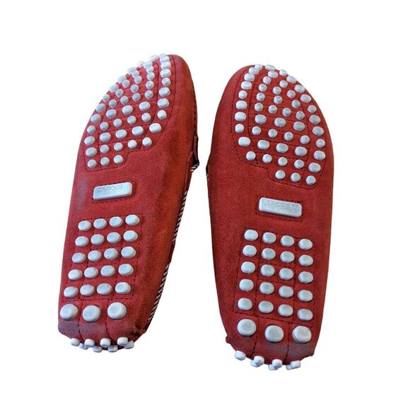 Sacoor Brothers Womens Suede Driving Loafer Shoes Size US 6.5 EU 37 Slip On Red - Picture 8 of 10